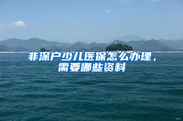 非深户少儿医保怎么办理，需要哪些资料