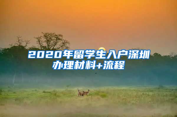2020年留学生入户深圳办理材料+流程