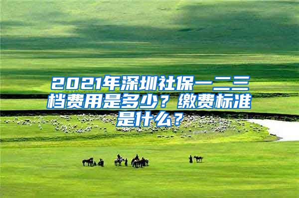 2021年深圳社保一二三档费用是多少？缴费标准是什么？