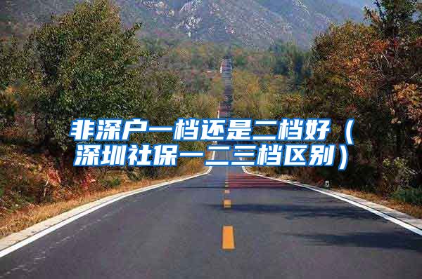 非深户一档还是二档好（深圳社保一二三档区别）