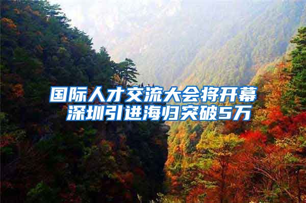 国际人才交流大会将开幕 深圳引进海归突破5万
