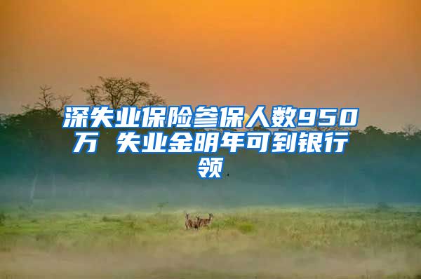 深失业保险参保人数950万 失业金明年可到银行领