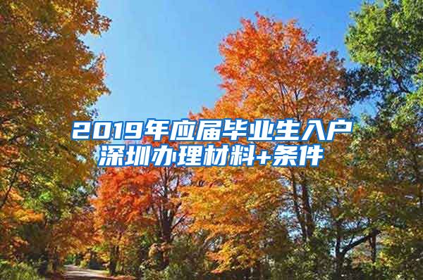 2019年应届毕业生入户深圳办理材料+条件