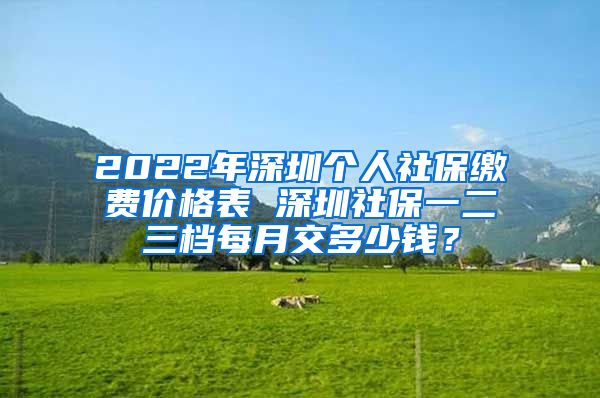 2022年深圳个人社保缴费价格表 深圳社保一二三档每月交多少钱？