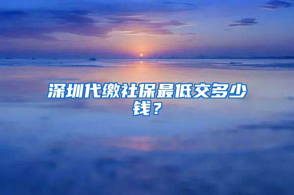 深圳代缴社保最低交多少钱？