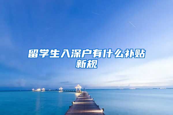 留学生入深户有什么补贴新规