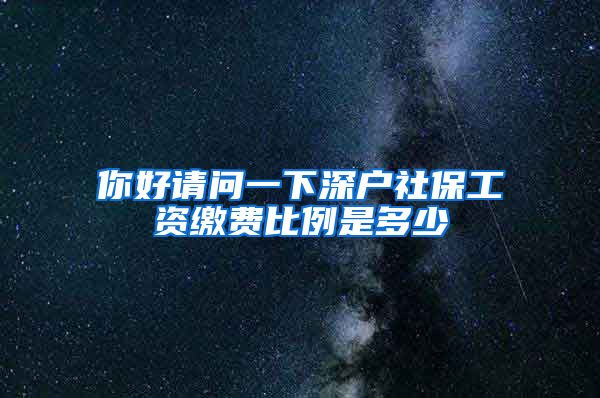 你好请问一下深户社保工资缴费比例是多少