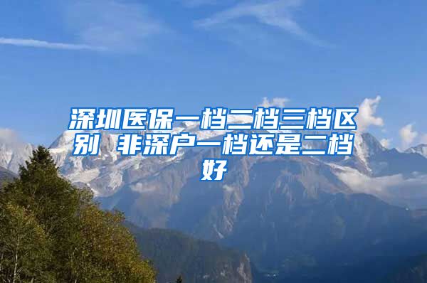 深圳医保一档二档三档区别 非深户一档还是二档好