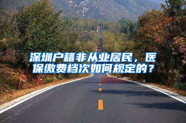 深圳户籍非从业居民，医保缴费档次如何规定的？