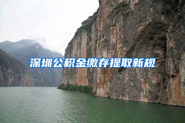 深圳公积金缴存提取新规