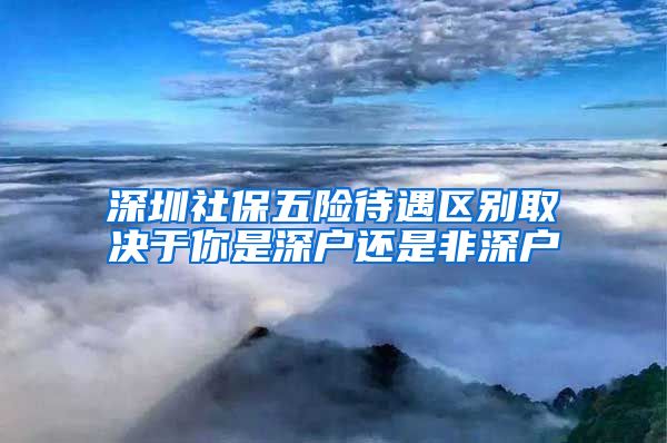 深圳社保五险待遇区别取决于你是深户还是非深户