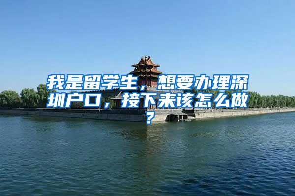 我是留学生，想要办理深圳户口，接下来该怎么做？