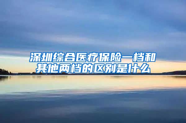 深圳综合医疗保险一档和其他两档的区别是什么