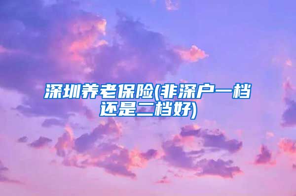 深圳养老保险(非深户一档还是二档好)