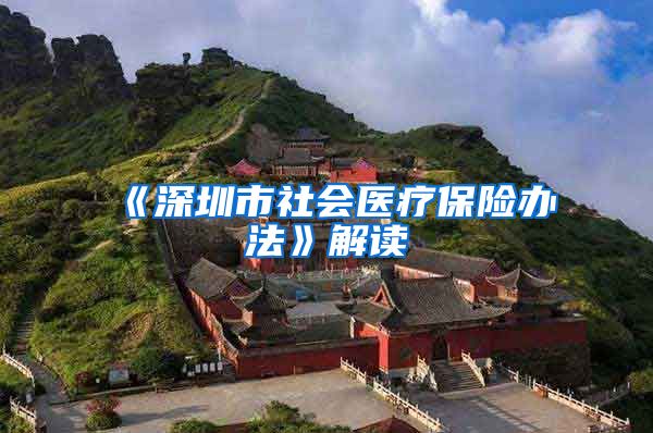 《深圳市社会医疗保险办法》解读