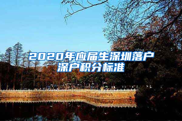 2020年应届生深圳落户深户积分标准