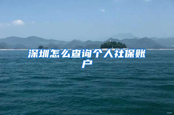 深圳怎么查询个人社保账户