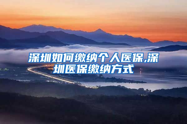 深圳如何缴纳个人医保,深圳医保缴纳方式