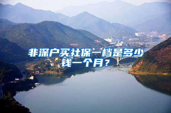 非深户买社保一档是多少钱一个月？