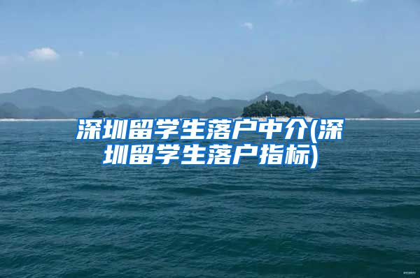 深圳留学生落户中介(深圳留学生落户指标)