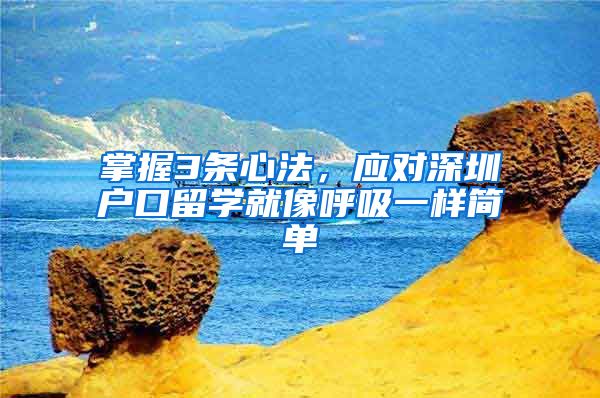 掌握3条心法，应对深圳户口留学就像呼吸一样简单