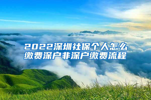 2022深圳社保个人怎么缴费深户非深户缴费流程