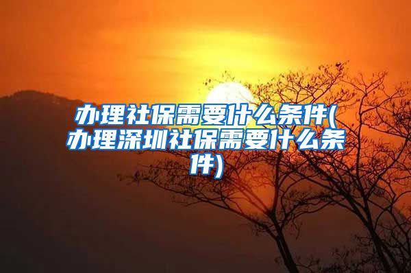 办理社保需要什么条件(办理深圳社保需要什么条件)