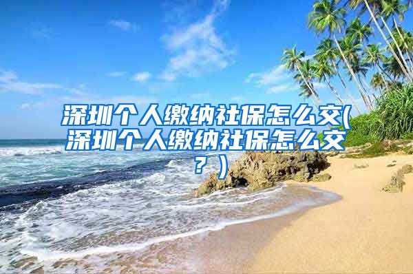 深圳个人缴纳社保怎么交(深圳个人缴纳社保怎么交？)