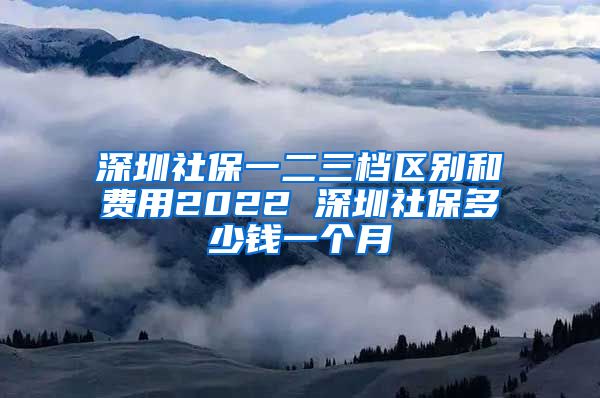 深圳社保一二三档区别和费用2022 深圳社保多少钱一个月
