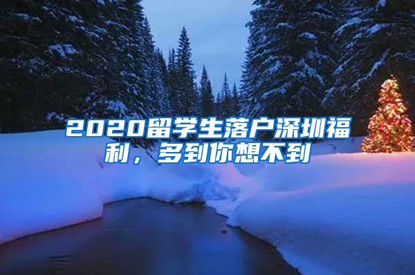 2020留学生落户深圳福利，多到你想不到