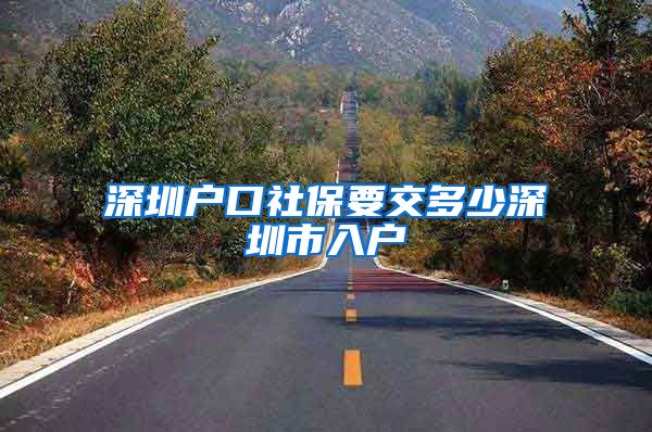 深圳户口社保要交多少深圳市入户