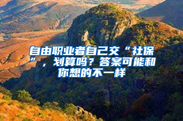 自由职业者自己交“社保”，划算吗？答案可能和你想的不一样