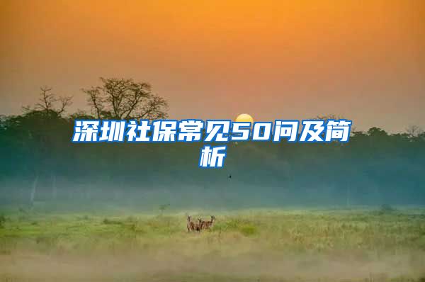 深圳社保常见50问及简析