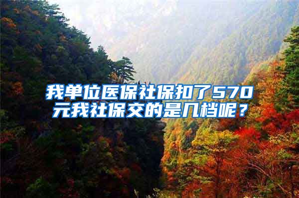 我单位医保社保扣了570元我社保交的是几档呢？