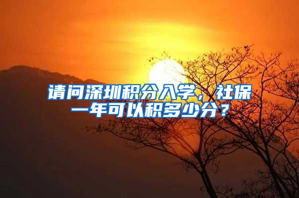 请问深圳积分入学，社保一年可以积多少分？