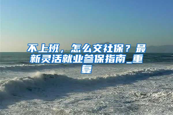 不上班，怎么交社保？最新灵活就业参保指南_重复