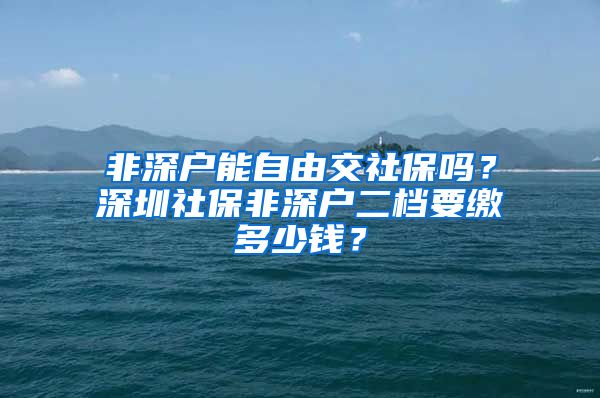 非深户能自由交社保吗？深圳社保非深户二档要缴多少钱？
