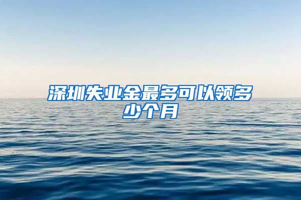 深圳失业金最多可以领多少个月