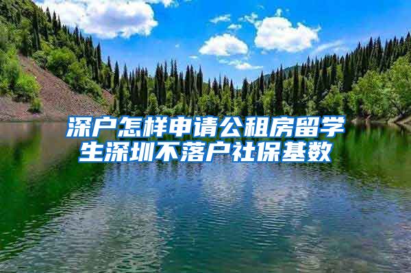 深户怎样申请公租房留学生深圳不落户社保基数