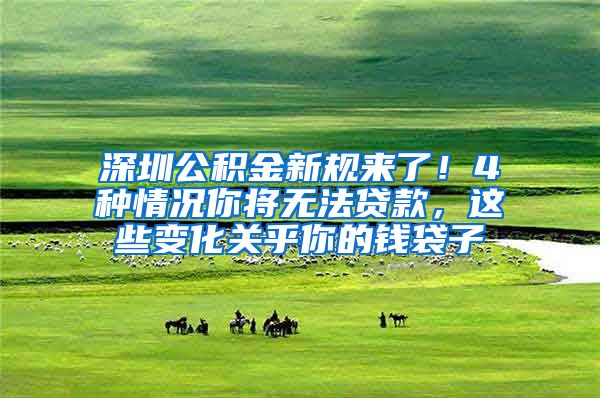 深圳公积金新规来了！4种情况你将无法贷款，这些变化关乎你的钱袋子