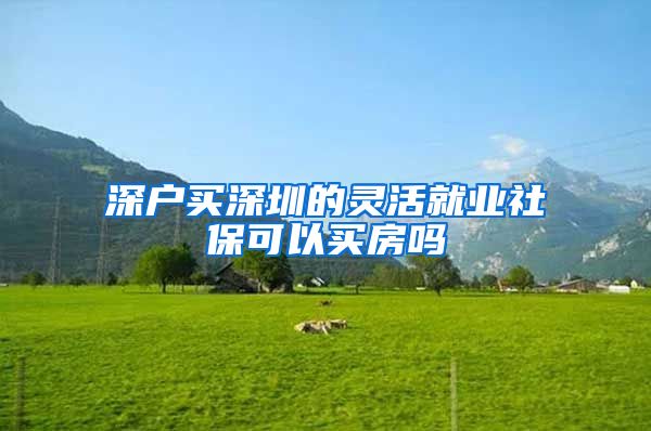 深户买深圳的灵活就业社保可以买房吗