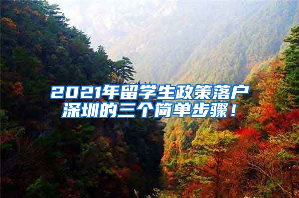 2021年留学生政策落户深圳的三个简单步骤！