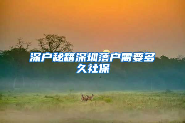 深户秘籍深圳落户需要多久社保