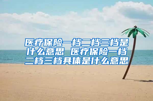 医疗保险一档二档三档是什么意思 医疗保险一档二档三档具体是什么意思