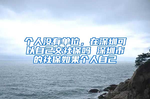 个人没有单位，在深圳可以自己交社保吗 深圳市的社保如果个人自己