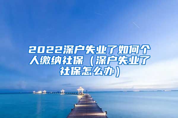 2022深户失业了如何个人缴纳社保（深户失业了社保怎么办）