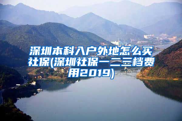 深圳本科入户外地怎么买社保(深圳社保一二三档费用2019)