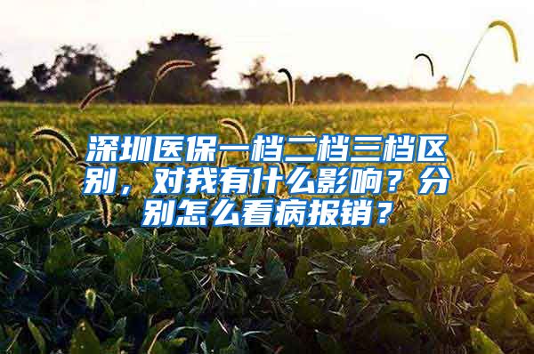 深圳医保一档二档三档区别，对我有什么影响？分别怎么看病报销？