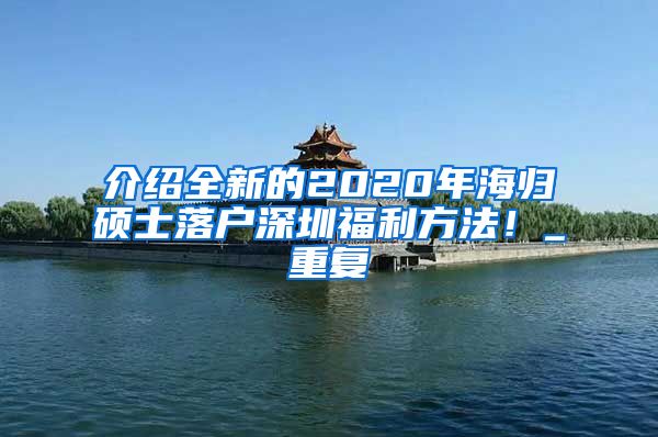 介绍全新的2020年海归硕士落户深圳福利方法！_重复