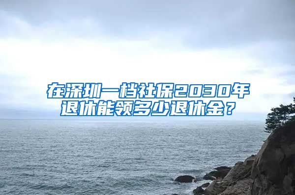 在深圳一档社保2030年退休能领多少退休金？